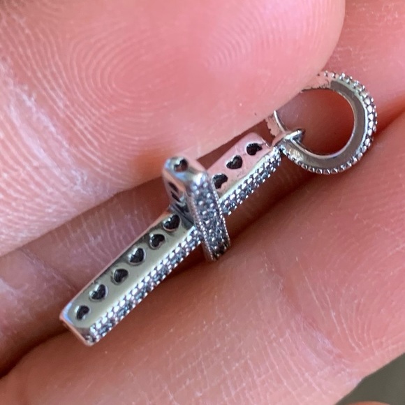 NWOT Sparkling Cross Pendant Dangle Charm CZ Sterling Silver 925 - Picture 8 of 9